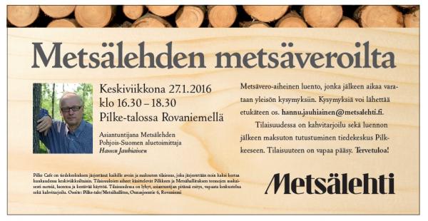 Metsälehden metsäveroilta mainos